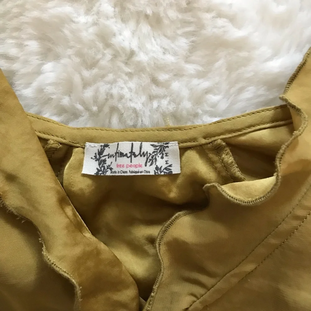 Free People Gold Ruffle Tank Top - Picture 3 of 5